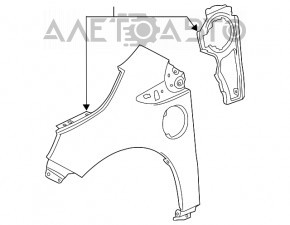 Aripa dreapta fata Chevrolet Volt 11-15 argintiu WA636R