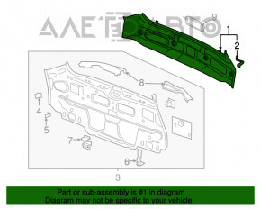 Panoul din spate al Chevrolet Volt 11-15, format din 2 piese, pe caroserie, de culoare albastră.