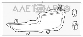 Semnalizator dreapta Chevrolet Volt 11-15, nisip.