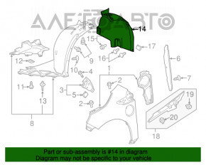 Aripa fata stanga spate Chevrolet Volt 11-15.