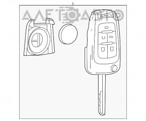 Ключ Chevrolet Volt 11-15 на 5 кнопок, царапины, потерт хром