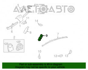 Airbag-ul scaunului din spate stânga Toyota Camry v50 12-14 hibrid SUA, husă de material textil bej, pentru curățare chimică.