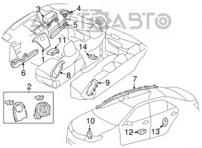 Airbagul pentru scaunul din spate dreapta Toyota Camry v50 12-14 SUA, culoare bej.