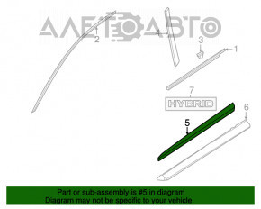 Capacul ușii inferioare cromat față stânga Infiniti JX35 QX60 13-