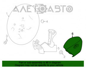 Airbag-ul de siguranță în volanul șoferului pentru Infiniti JX35 QX60 13- negru.