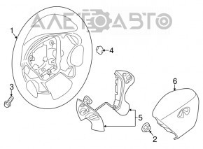 Airbag-ul de siguranță în volanul șoferului pentru Infiniti JX35 QX60 13- negru, zgâriat.