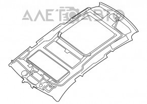 Acoperirea tavanului pentru Infiniti JX35 QX60 13- gri, pentru trapă, pentru curățare chimică.