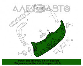 Capacul portbagajului inferior al usii Infiniti JX35 QX60 13- negru, zgarieturi