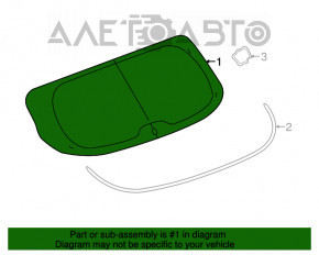 Geamul ușii din spate a portbagajului pentru Infiniti JX35 QX60 13-15 pre-restilizare.