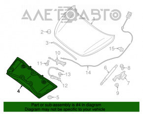 Izolarea capotei Infiniti JX35 QX60 13- este ruptă