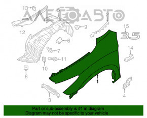 Aripa din față stânga Infiniti JX35 QX60 13- nouă originală OEM