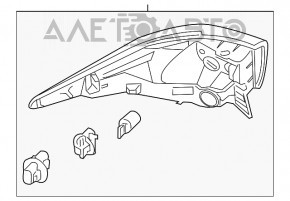 Lampa exterioară aripă stângă Infiniti JX35 QX60 13-15 pre-restilizare.