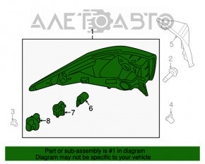 Lampa exterioară aripă stângă Infiniti JX35 QX60 13-15 pre-restilizare.