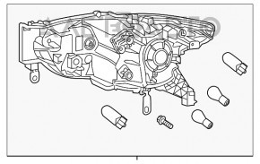 Far stânga față asamblată Infiniti JX35 QX60 13-15 pre-restilizare