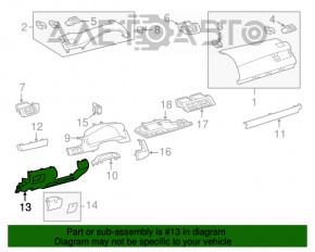 Capacul subtorpedou pentru genunchii șoferului Toyota Camry v50 12-14 SUA bej, zgârieturi