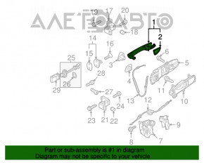 Mânerul ușii exterioare din spate dreapta VW Passat b8 16-19 SUA