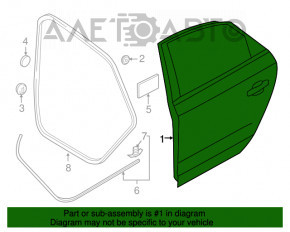 Ansamblu ușă spate dreapta VW Passat b7 12-15 SUA zgârieturi pe sticlă, ornamente crăpate