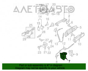 Замок двери задней правой VW Passat b7 12-15 USA