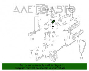 Capacul mânerului exterior stânga față VW Passat b7 12-15 SUA nou OEM original