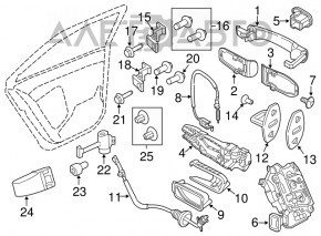 Mecanism mâner portiere dreapta față VW Touareg 11-17 fără cheie nou original OEM