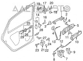 Механизм ручки двери задней левой VW Atlas 18-
