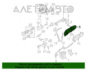 Mecanismul mânerului ușii din spate stânga VW Golf 15- 5d