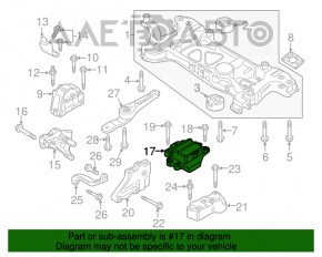 Подушка двигателя левая VW Passat b8 16-19 USA 1.8T, 2.0T новый неоригинал FEBI