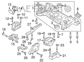 Pernele motorului stâng VW Passat b8 16-19 SUA 1.8T, 2.0T nou OEM original