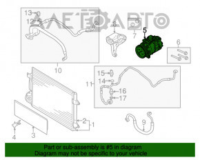 Compresorul de aer condiționat pentru VW Jetta 11-18 USA 1.4T nu are o parte a carcasei.