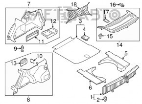 Capac portbagaj VW Passat b7 12-15 USA negru, uzat