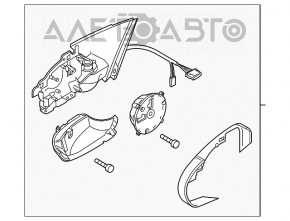 Зеркало боковое правое VW Passat b8 16-19 USA 10+2 пинов, поворотник, BSM, подогрев, белое, скол