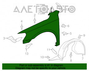 Aripa dreapta fata VW Passat b8 16-19 USA - negru LC9X