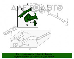 Четверть передняя левая VW Passat b8 16-19 USA черный L041