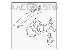 Partea din față dreapta a VW Passat b8 16-19 USA pe caroserie, albă.