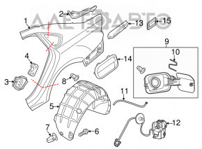 Лючок бензобака с корпусом в сборе VW Passat b8 16-19 USA