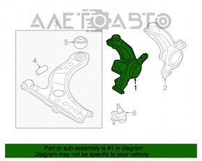 Цапфа передняя левая VW Passat b8 16-19 USA