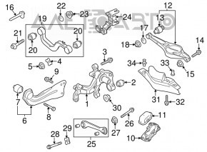 Butucul roții spate stânga VW Jetta 11-18 SUA