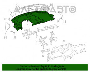 Panoul frontal al torpilei fără AIRBAG pentru Lexus CT200h 11-17, negru