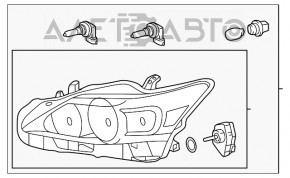 Фара передняя левая голая Lexus CT200h 11-17 под полировку