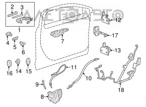 Mânerul ușii exterioare din față dreapta a unui Cadillac ATS 13- keyless cu 4 pini, aftermarket.