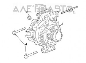 Generatorul Chevrolet Impala 14-20 2.5 cu curea de transmisie a ambreiajului de depășire.