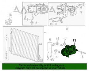 Compresorul de aer condiționat al Chevrolet Camaro 16- 2.0 447250-2860 are un defect la șurubul de antrenare.