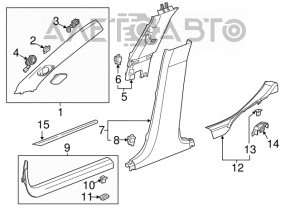 Capac prag interior spate stânga Cadillac ATS 13- maro, uzată