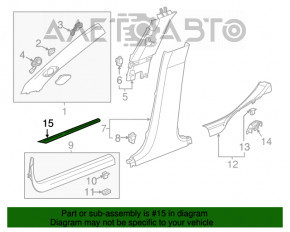 Capacul pragului exterior din față dreapta Cadillac ATS 13- crom