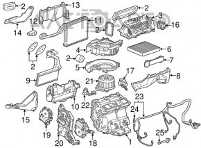 Actuator motor pentru acționarea ventilatorului de încălzire și aer condiționat pentru Cadillac ATS 13-