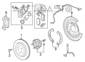 Placa de frână spate stânga Cadillac ATS 13-