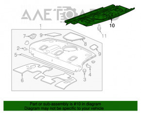 Capacul superior al portbagajului pentru subwoofer Cadillac ATS 13 - negru, rupt