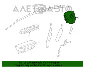 Airbag-ul de siguranță în volanul șoferului pentru Cadillac CTS 15-18, negru, restilizat