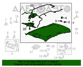 Acoperirea tavanului Cadillac ATS 13- fără plafon panoramic gri cu defect