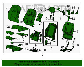 Водительское сидение Cadillac ATS 13- с airbag, электро, кожа сер